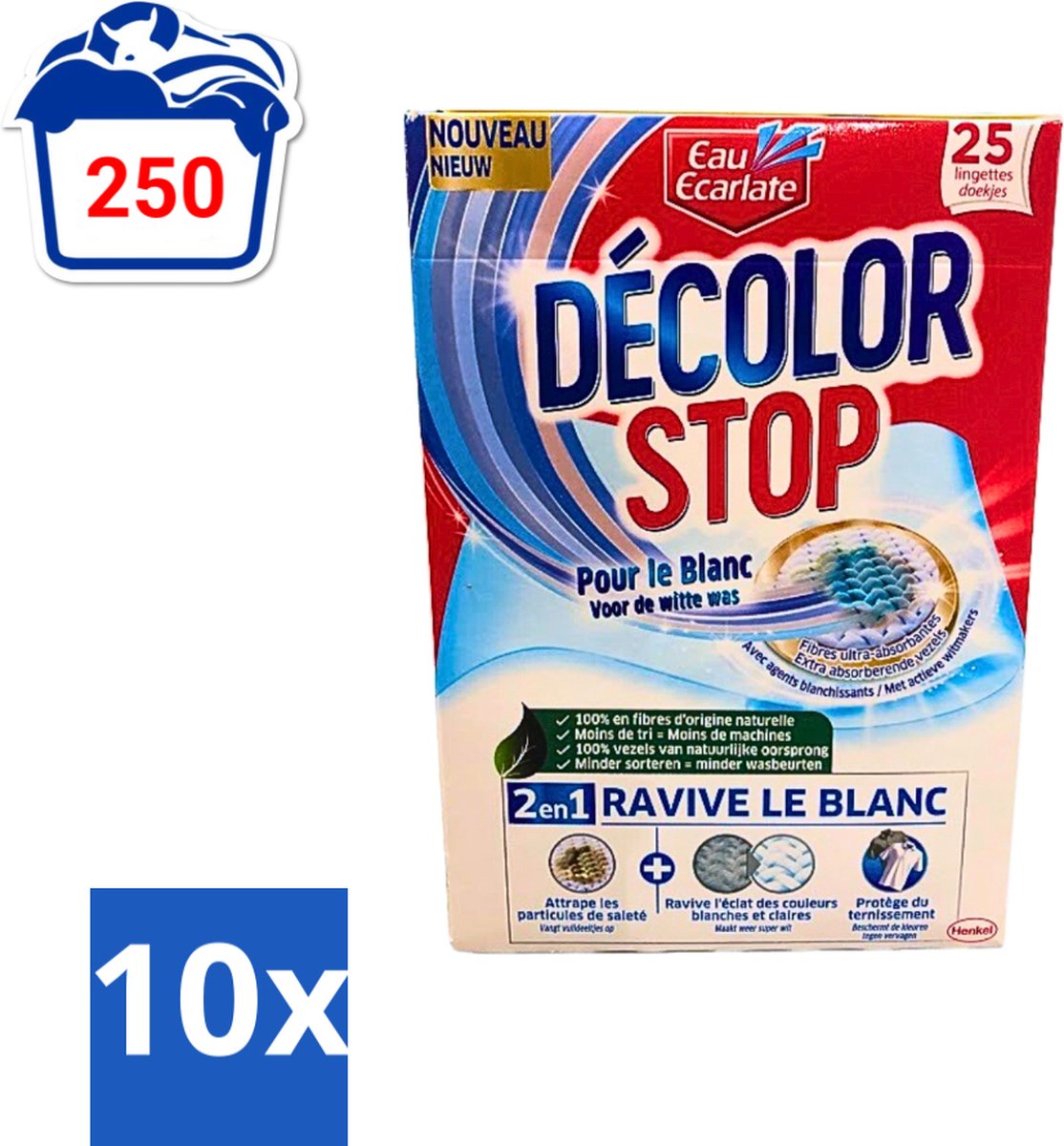 Eau Eclarate - Sublim Blanc - Ultra Witmakend - 25 doekjes - Bulkverpakking - 10 stuks