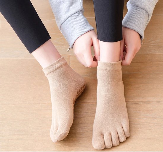 Without Lemon - Yoga Sokken - Antislip - Teensokken - Pilates - Sporten - Elastic - Comfort - One Size (Maat 36-41) - Wit van Without Lemon — afbeelding 3