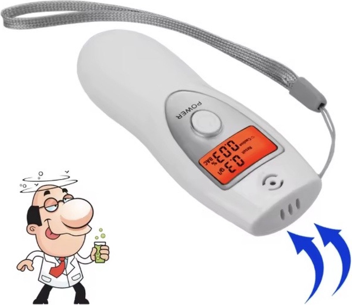medj- Digitale Alcoholtester – Alcoholtesters - Blaastest Alcohol – Alcoholmeter – Geschikt voor o.a. Nederland, Frankrijk en België –