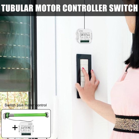 Draadloze Rolluikbesturing, Retrofitset, Slimme Jaloezieschakelaar Compatibele Schakelaar 230 V Voor Rolluiken Luifels Jaloezieen Bestaande Uit Rf Afstandsbediening Ontvangermodule 789458948