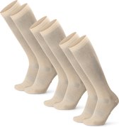 Bas de contention DANISH ENDURANCE pour femmes et hommes - Bas de contention - Katoen bio - 14-18 mmHg - Course à pied et sport - Beige - 3 paires - Taille 39-42 (M)