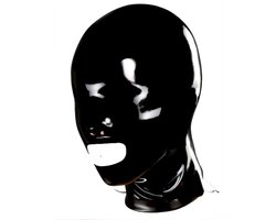 Fetisj latex masker - Open mond - Kleine neus openingen -BDSM - 100% Latex - Voor maat L en XL