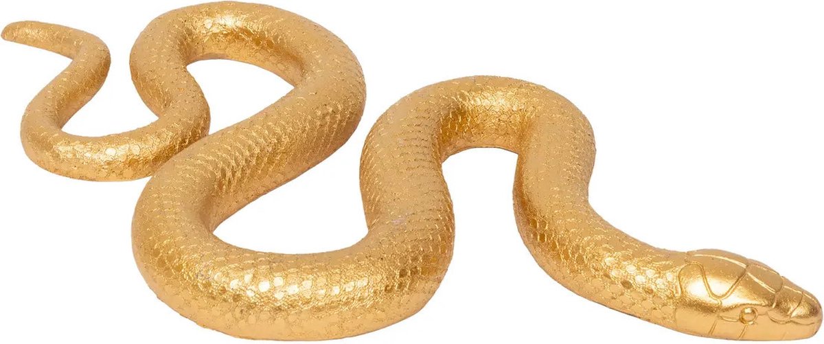 Atmosphera Home decoratie dieren/slangen beeldje Boa - goud kleurig - 36 x 18 cm Goudkleurig