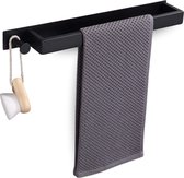 VibeGoods Porte-serviettes Porte-serviettes de salle de bain - Auto-adhésif - Porte-serviettes - Porte-serviettes Zwart - Sans Embouts