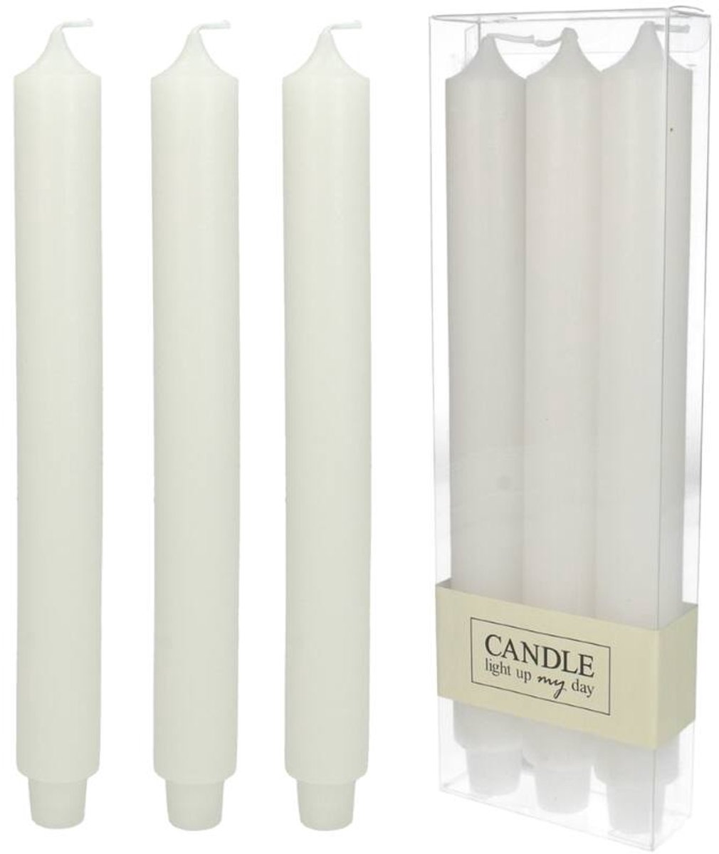 Candle White - Set of 3 - ↑ 30cm | Florazo