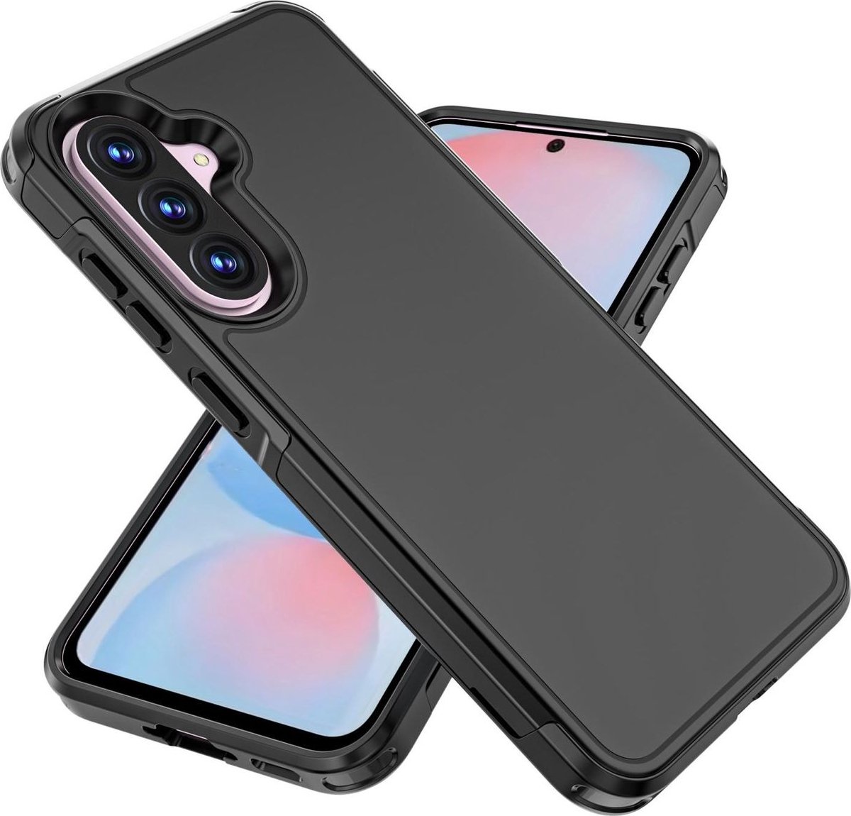 Mobigear Hoesje geschikt voor Samsung Galaxy A56 Telefoonhoesje Hardcase | Mobigear Traveller Backcover | Galaxy A56 Case | Back Cover - Zwart