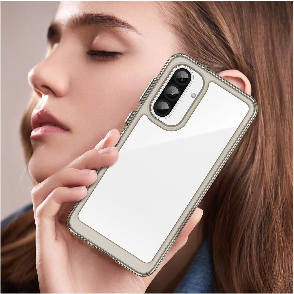 Mobigear Hoesje geschikt voor Samsung Galaxy A36 Telefoonhoesje Hardcase | Mobigear Crystal Backcover | Galaxy A36 Case | Back Cover - Grijs