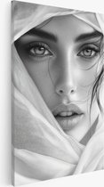 Saammp - Canvas Schilderij - Vrouw - ogen - abstract - 80x120 - Foto op canvas - Wanddecoratie - Muurdecoratie Woonkamer - Slaapkamer decoratie - Canvas Print