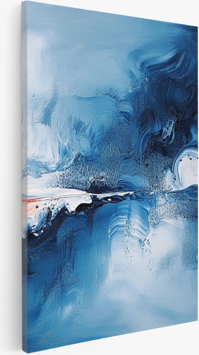 Saammp Canvas Schilderij - Abstracte vegen - 50x70 - Foto op canvas - Wanddecoratie - Muurdecoratie Woonkamer - Slaapkamer decoratie - Canvas Print Multicolor