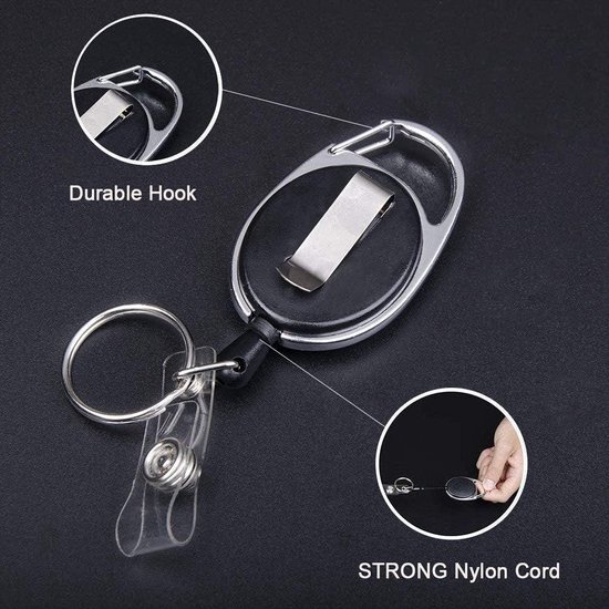 4 stuks sleutelhangers, uittrekbaar, sleutelband, uittrekbaar met