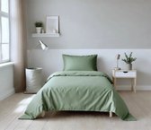 Housse de couette en coton vert 140x200 cm | Linge de lit 1 personne | Haute qualité et Comfort
