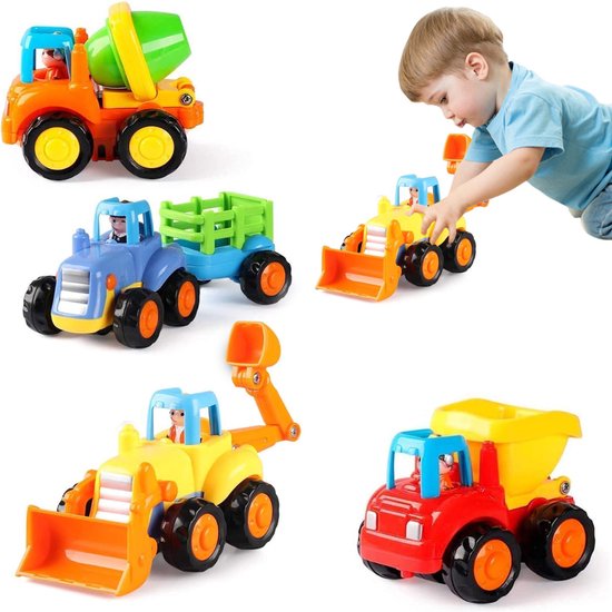 DailySupplies® Speelgoed 2 Jaar - Kinderspeelgoed Jongens - Speelgoedauto - Bouwauto's