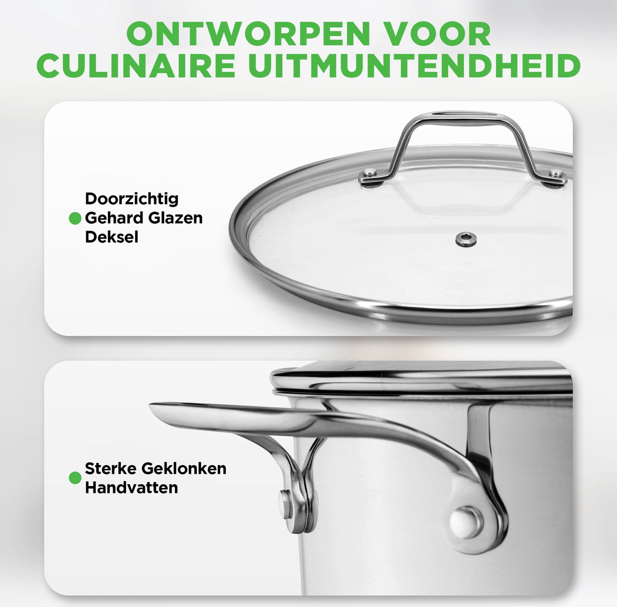 Nutrichef Soeppan met Deksel voor Keuken, Grote Inductiepot voor Soep, Stoofpot, Geschikt voor Inductie, Gas en Alle Kookplaten, Roestvrij Staal, Ergonomische Handgrepen, 33 Liter