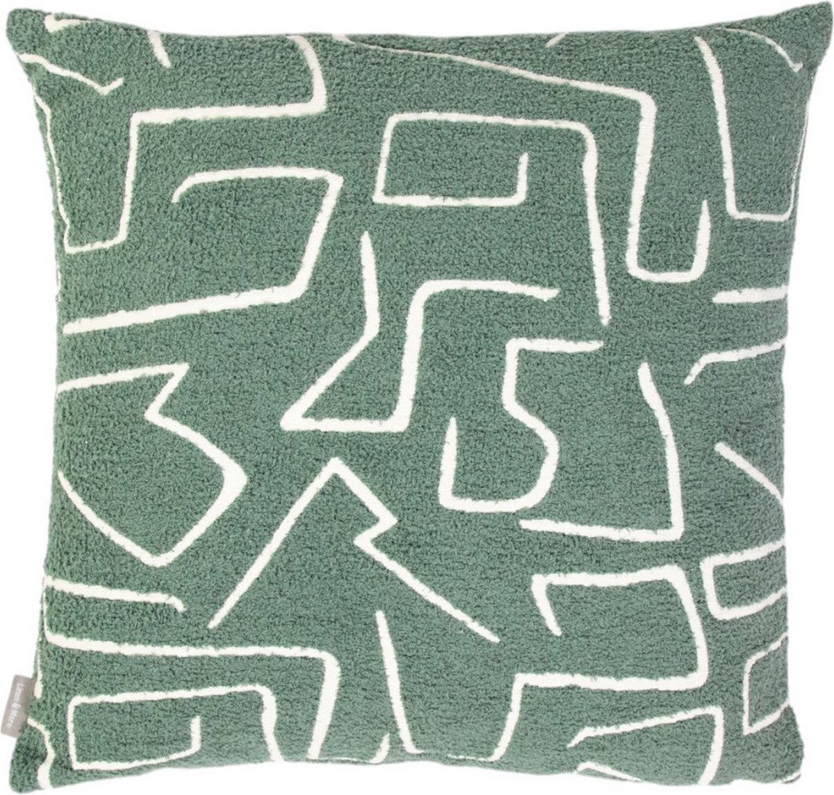 Mars & More Roy chenille jaquard kussen thijm groen 45x45cm