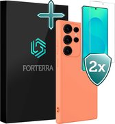 Coque pour Samsung S25 Ultra Case Coque en Siliconen avec 2x Protecteur d'écran - Coque pour Samsung Galaxy S25 Ultra Case Back Cover - Pêche