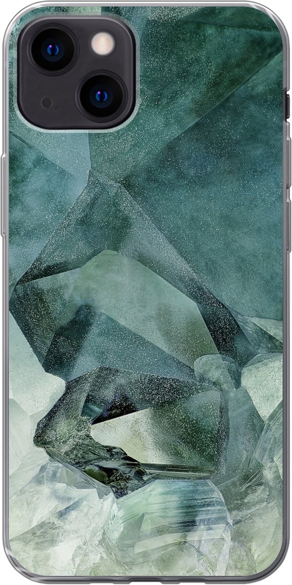 Telefoonhoesje Geschikt voor iPhone 13 hoesje - Kristal - Natuursteen - Luxe - Siliconen Telefoonhoesje Telefoonhoesje