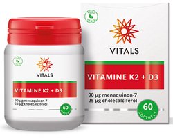 Vitals Vitamine K2 + D3 - vegan - 60 softgels. Een ideaal duo met een sterke synergetische werking.