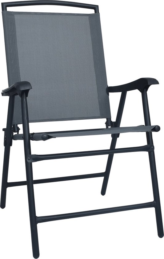 vidaXL tuinstoelen inklapbaar – 2 stuks – textileen – grijs