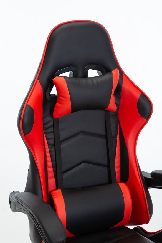 Chaise de Gaming Alora X-TREME - Rouge - Avec coussin de nuque et coussin de dossier réglable - Similicuir - Chaise de jeu - Chaise de Gaming - Chaise de bureau - Chaise de Office