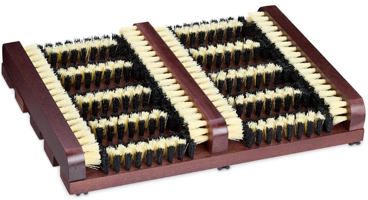 Zylo® Borstelmat voor Buiten - Voetenveger met Borstels - Deurmat - Antislipbodem - Buiten en Binnen - 26x36x6cm - Donkerbruin