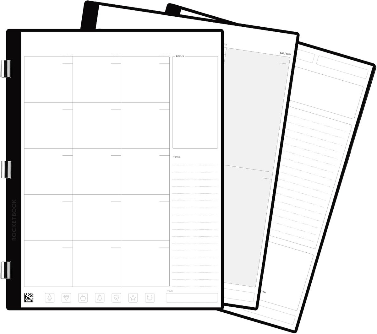 Maandelijks/Wekelijkse Planner met Scannable Pro-pagina's - 20 vellen voor Takenlijsten en Agenda's