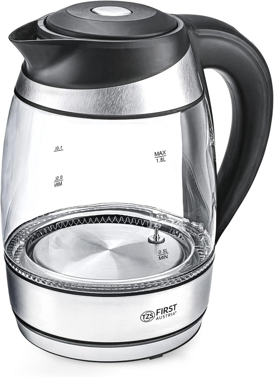 Roestvrijstalen glazen waterkoker met temperatuurinstelling en kleurverandering - 1,8 L, 2200 W