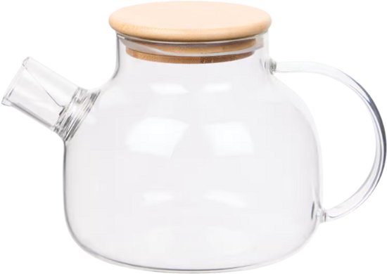 Glazen Theepot - Bamboe Deksel - 800ml
