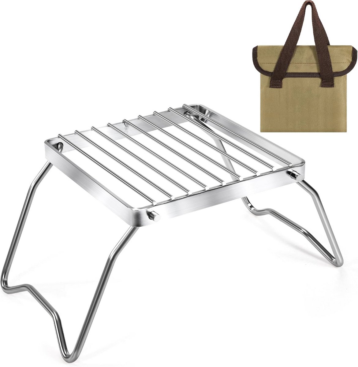 Draagbare Inklapbare Campinggrill - Roestvrij Staal BBQ Grill voor Picknick en Kamperen