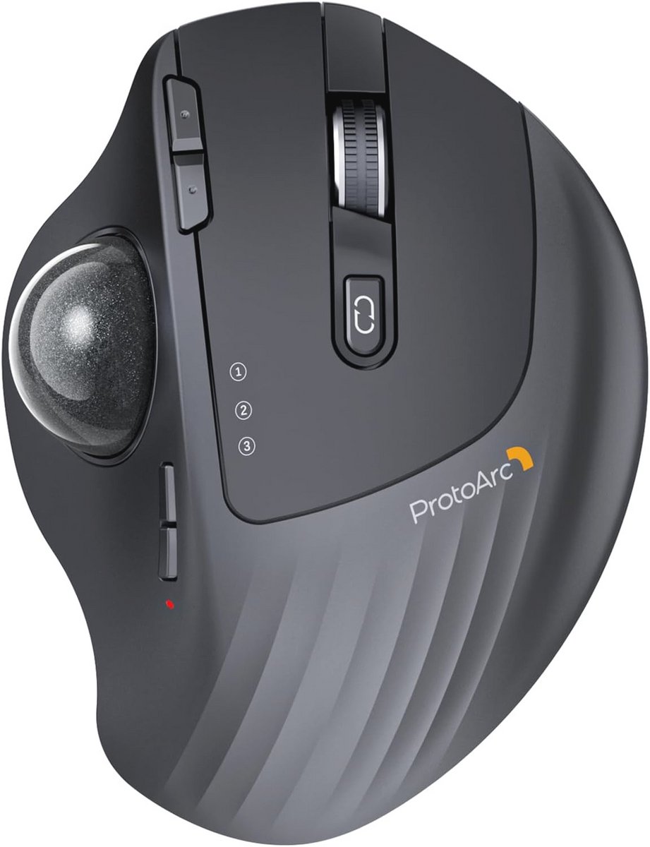 Verstelbare Hoek Draadloze Trackball Muis met Bluetooth en USB - Oplaadbare Rollerball Muis voor PC en Mac
