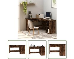 vidaXL Hoekbureau - 120x140x75 cm - Gerookt eiken Hoekenbureau - Hoekbureau Modern - Bureaus Online - Werkplek Thuis - Bureaublad Groot