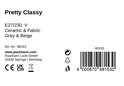 Productinformatie: Pauleen Pretty Classy, E27/230V, keramiek & stof, grijs & beige, art.nr. 48153.