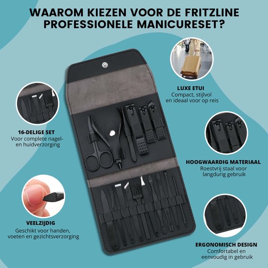 Set De Manucure 16 Pièces Neuf - Kit D'Outils Pour Ongles Et Pieds - Sans Marque, Origine Chine