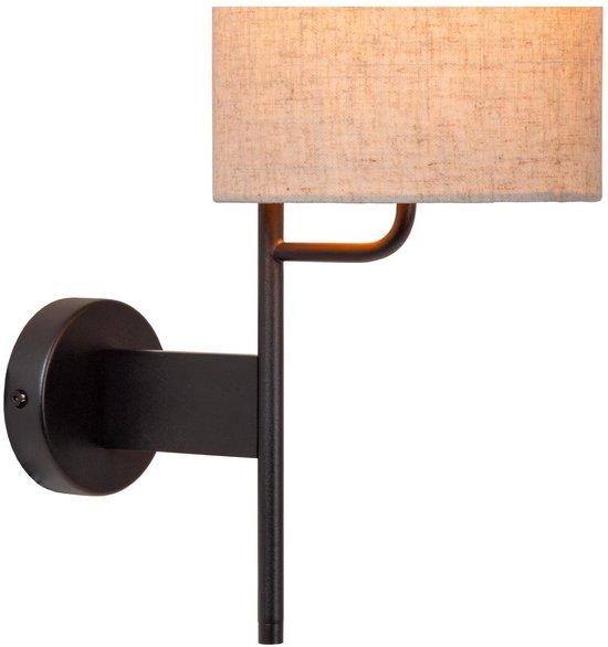 Lucide MAGIC - Wandlamp - 1xE27 - Met USB oplaadpunt - Zwart