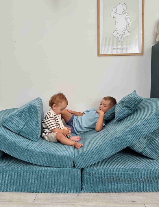 Montessori Speelbank Comfort Corduroy Blauw van Kinderkraft — afbeelding 5