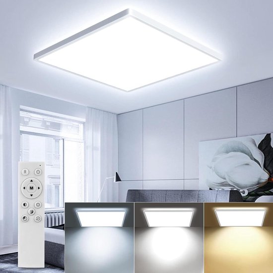 Zwarte badkamer plafondlamp Shivani, vierkant, IP44, 15W, 3000K LED Zwarte badkamer plafondlamp Shivani, vierkant, IP44, 15W, 3000K LED