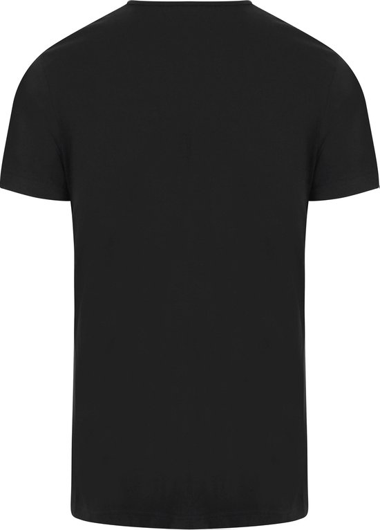 Zwart Suitable T-shirt, achterkant zichtbaar, korte mouwen, ronde hals.