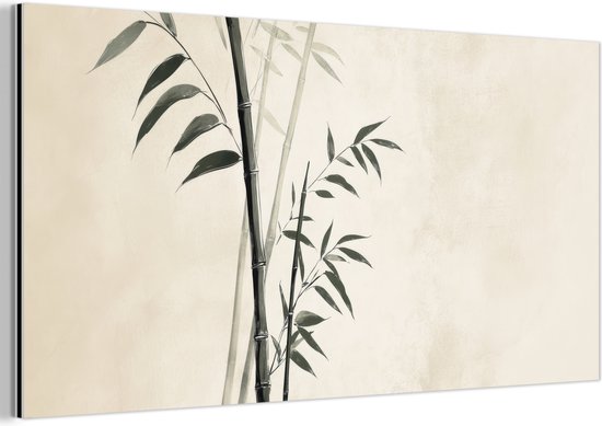 Tableau aluminium 160x80 cm - Décoration murale métal - Japandi - Bamboe - Beige - Décoration murale métal salon - Décoration industrielle - Photo sur dibond - Accessoires industriels chambre