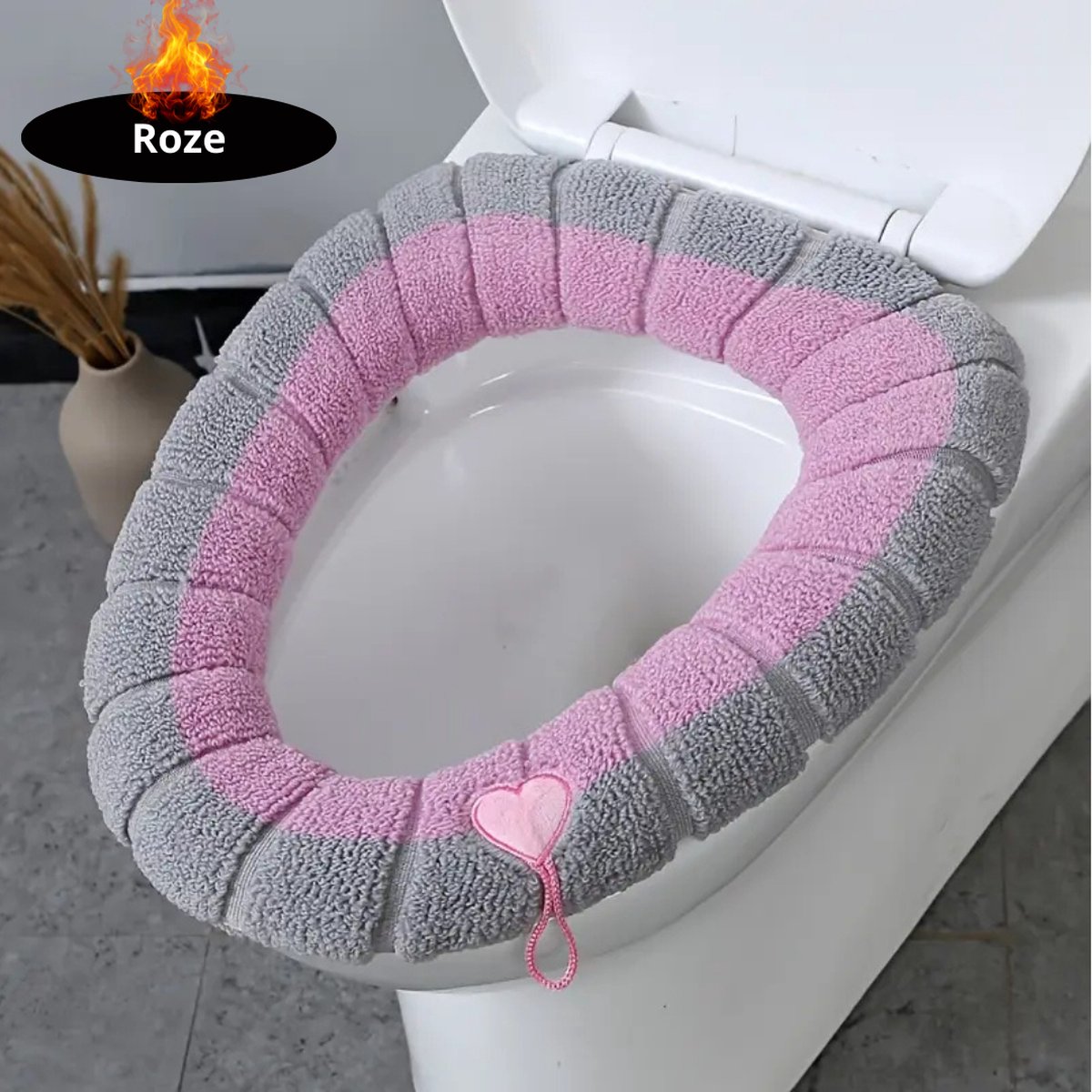 Nivard Wasbare Toiletbril Cover - Wc Bril Hoes - Toiletbril - Wc Deksel - Toiletafdekking - Verwarmde Wc Bril - Roze