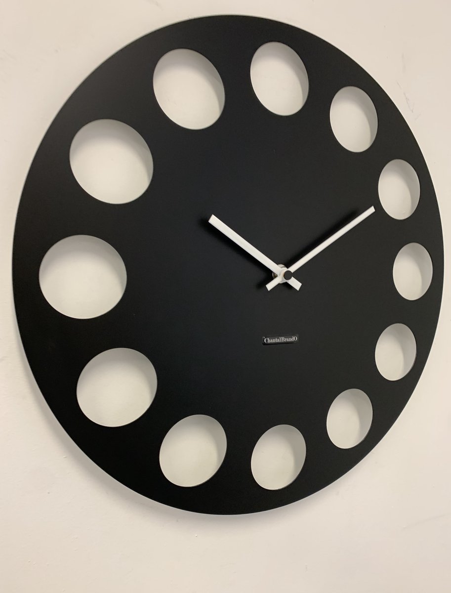 ChantalBrandO Wandklok MARAVAL Black XL Modern Design