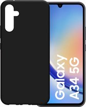 Dun TPU Hoesje Zwart Geschikt voor Samsung Galaxy A34 | Back Cover Matte Zwart | Flexibel | Lichtgewicht | Ultra Dun