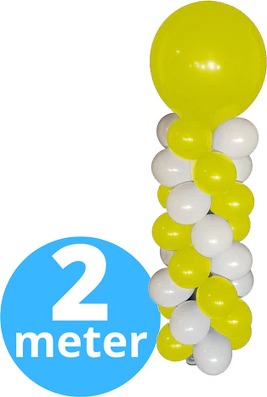 Ballonpilaar 210 cm - Geel - Ballonstandaard - Ballonnen standaard - Ballonboom - Verjaardag versiering - Verjaardag decoratie Blauw - Ballonnen Pilaar Frame - 210 cm standaard + ballonnen