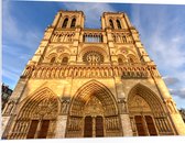WallClassics - PVC Schuimplaat- Vooraanzicht van de Notre Dame in Parijs - 100x75 cm Foto op PVC Schuimplaat
