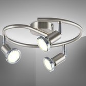 B.K.Licht Mika 3 lichts spiraal LED plafondlamp 3 spiraal - draaibare spots - GU10 - incl. 3 x 3W lichtbron - mat nikkel - IP20