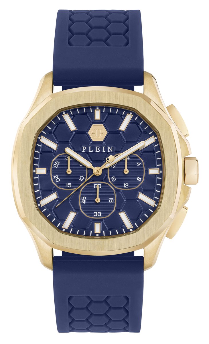 Philipp Plein $keleton $pectre PWSAA0323 Horloge - Siliconen - Blauw - Ø 44 mm