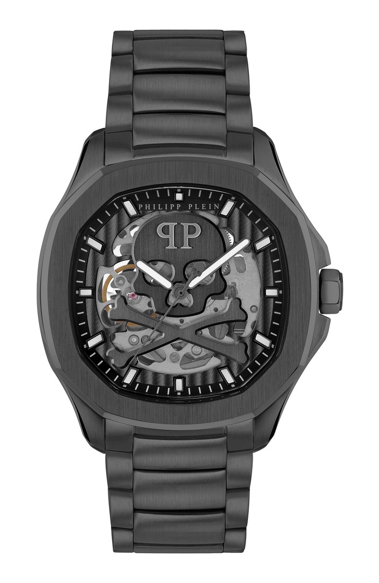 Philipp Plein $keleton $pectre PWRAA0423 Horloge - Staal - Zwart - Ø 42 mm