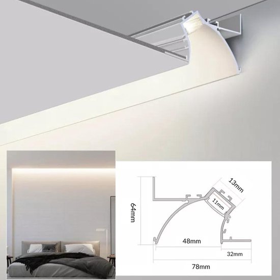 12 Stuks U-vormige Ledkanalen Voor Ledstrips - Aluminium Profiel Inclusief Led Profielen Met Melkwitte Afdekking Met Eindkappen En Montageclips 12 Stuks U-vormige Ledkanalen Voor Ledstrips - Aluminium Profiel Inclusief Led Profielen Met Melkwitte Afdekking Met Eindkappen En Montageclips