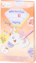 Grafix diamond painting sleutelhanger - Eenhoorn - Princess - Verjaardag - Keyring - Make your own diamond painting keyring - Mix
