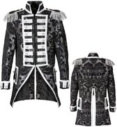 Widmann - Middeleeuwen & Renaissance Kostuum - Royale Frackjas Zilver Vrouw - Zwart, Zilver - Large - Halloween - Verkleedkleding