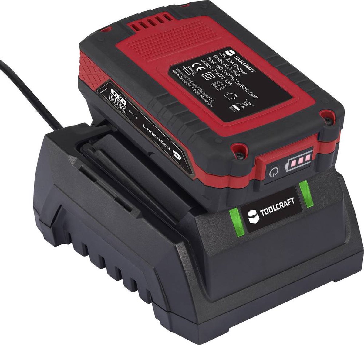 WORX WA3601 Battery with charger set: 20V 2000mAh Li-Ion battery & battery charging station
