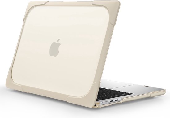 Lunso - MacBook Air 13 pouces M2 (2022) - Housse de protection Armor avec pattes - Beige